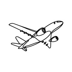one line airplane transport vector illustration template design