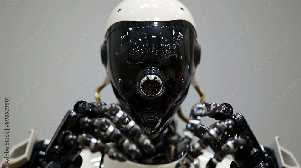 Poster robot model, close-up of artificial intelligence robot. artificial intelligence concept