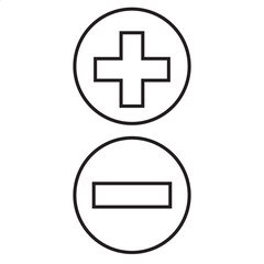 Plus minus mathematics symbol or icons set. vector illustration. EPS 10/AI