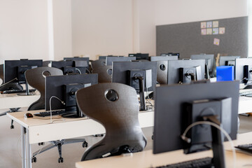 Computer science class in an educational institution during the holidays.