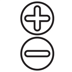 Obraz premium Plus minus mathematics symbol or icons set. vector illustration. EPS 10/AI