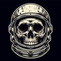 Skull wear astronaut Helmet
