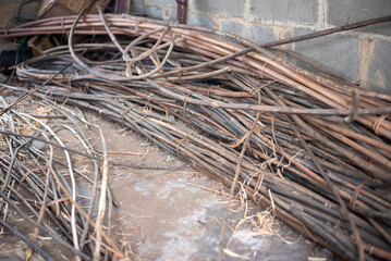 Raw fresh Canes  for craft making brought in from Delta State at a craft shop in Ibadan, Oyo State,...