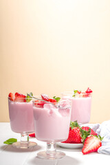 Strawberry panna cotta dessert