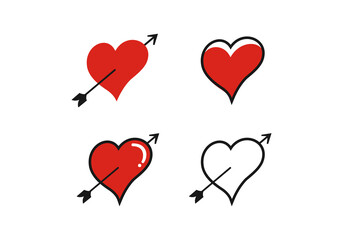 heart icon logo template icon vector illustration