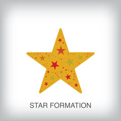 Star formation within stars, company logo. Creative colorful graphics. Corporate brand abstract success shape. Vector