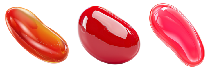 Abstract red and orange shapes Isolated on a White or Transparent Background.