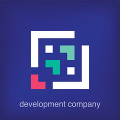 Transportation cards arrow company logo. Creative colorful graphics. Corporate brand abstract success shape. Vector