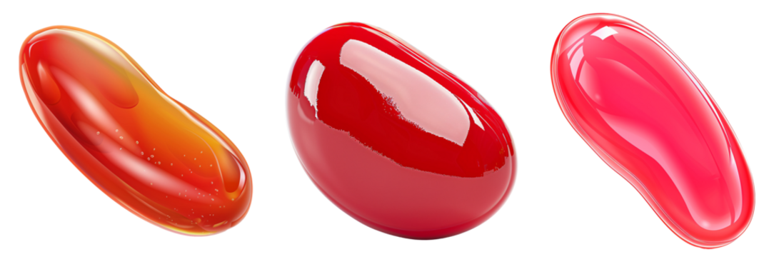 Abstract red and orange shapes Isolated on a White or Transparent Background.