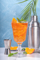 Glass of Aperol spritz cocktail