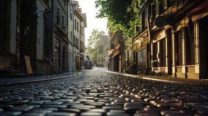Fototapeta premium Close-up of the historic buildings and cobblestone streets of Bayreuth, Germany, capturing the charm and atmosphere of the city, Portrait close-up, hyper-realistic, high detail, photorealistic,