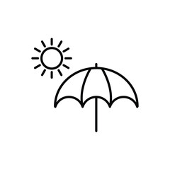 umbrella icon, sun icon vector summer sign
