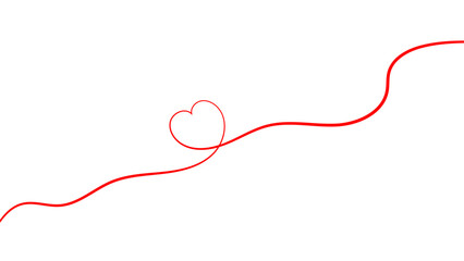 One continuous drawing of heart and color shape love sign. Thin contour and romantic symbol for greeting card and web banner. Doodle outline no background. Editable stroke. vector illustration