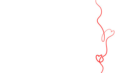 One continuous drawing of heart and color shape love sign. Thin contour and romantic symbol for greeting card and web banner. Doodle outline no background. Editable stroke. vector illustration