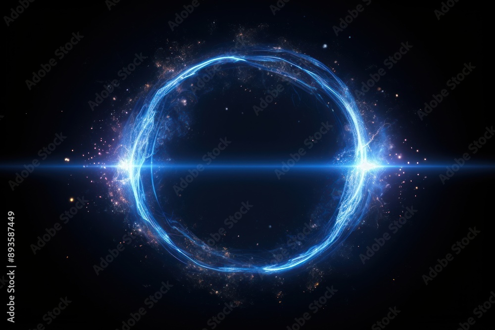 Sticker Futuristic glowing energy ring illustration