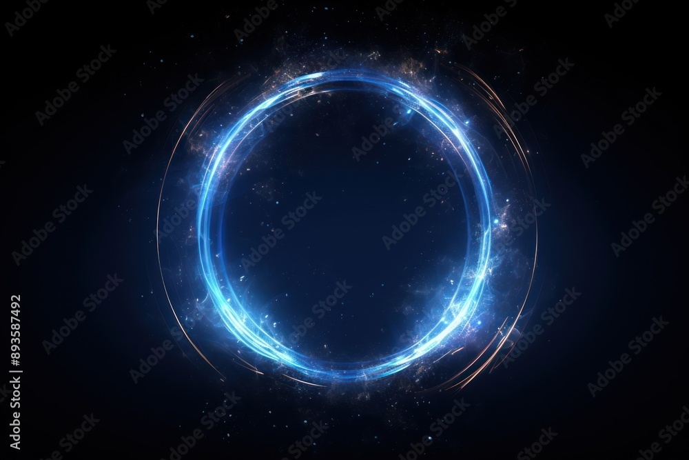 Wall mural glowing blue energy ring illustration