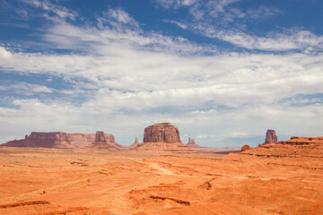 Beautiful monument valley in the desert of Arizona