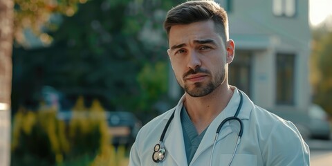 A doctor checking on a patient at their home, focusing on a possible medical issue