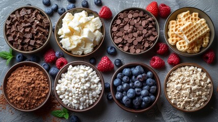 A Symphony of Sweetness: An Array of Delicious Ingredients for Baking a Delicious Dessert. Generative AI