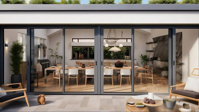 Beautiful dinning room seen from the terrace