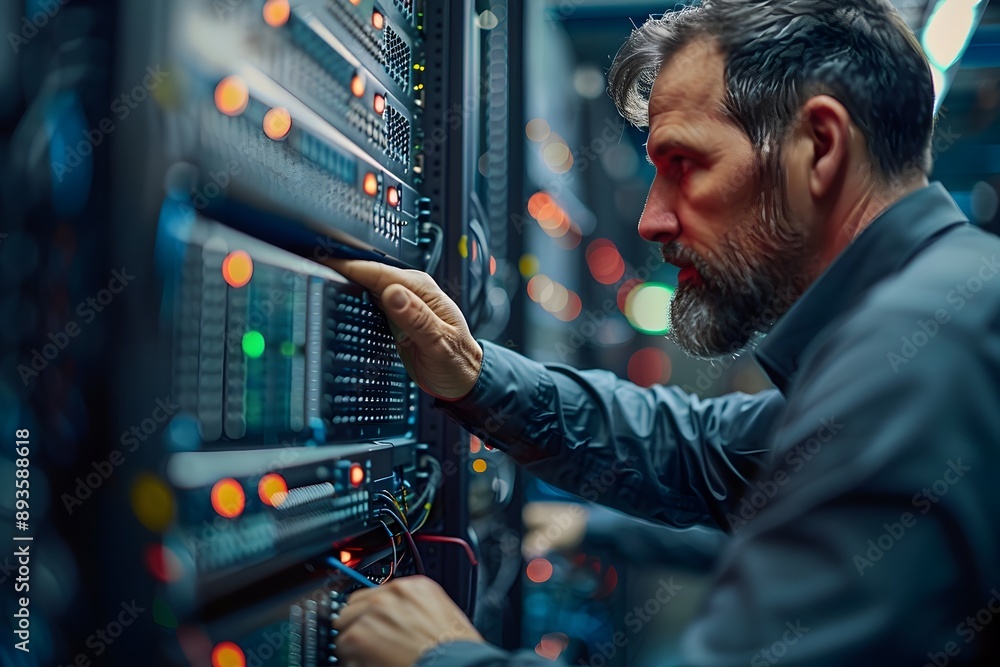 Aufkleber it specialist configuring network security settings for cloud computing access on control panel