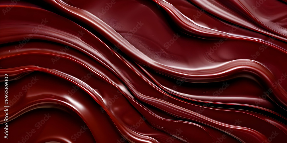 Poster abstract red and black wavy patterns create a mesmerizing and fluid visual effect with a glossy fini