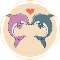 사랑스러운 돌고래 커플 Dolphin Heart