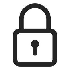 Lock icon isolated on white background