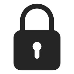 Lock icon isolated on white background