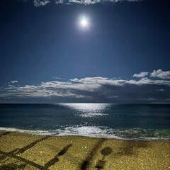 moon over sea