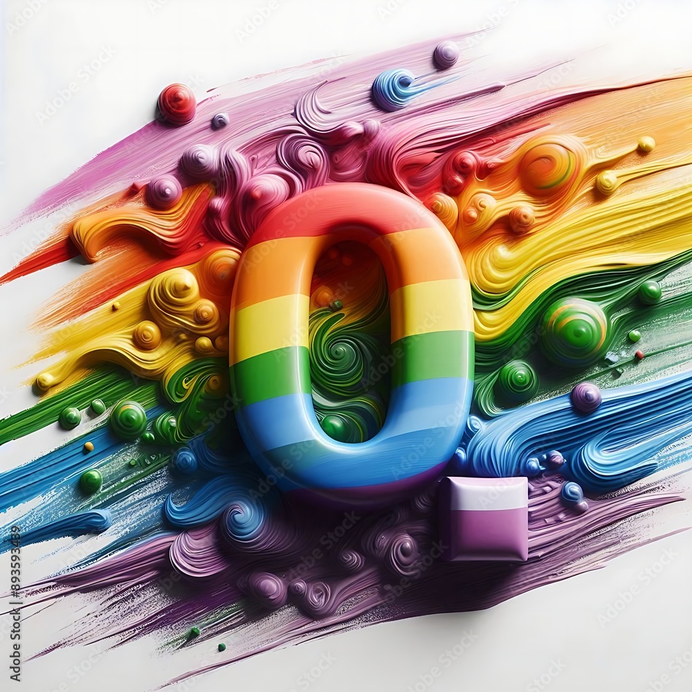 Poster The image is a colorful and abstract representation of the number zero