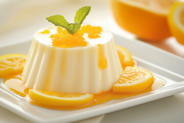 Lemon panna cotta - popular italian dish
