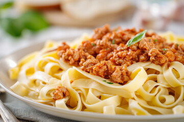Tagliatelle bolognese - popular italian dish