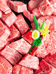 寿　焼肉 牛肉　タテ