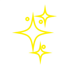 Magic star icon. Generate or AI Icon. Golden and yellow star emoji isolated on white background. EPS 10/AI
