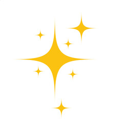 Magic star icon. Generate or AI Icon. Golden and yellow star emoji isolated on white background. EPS 10/AI