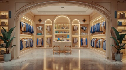 Composition of clothes in a luxury store