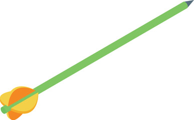 Green arrow pointing up symbolizing achievement of goal, progress and success