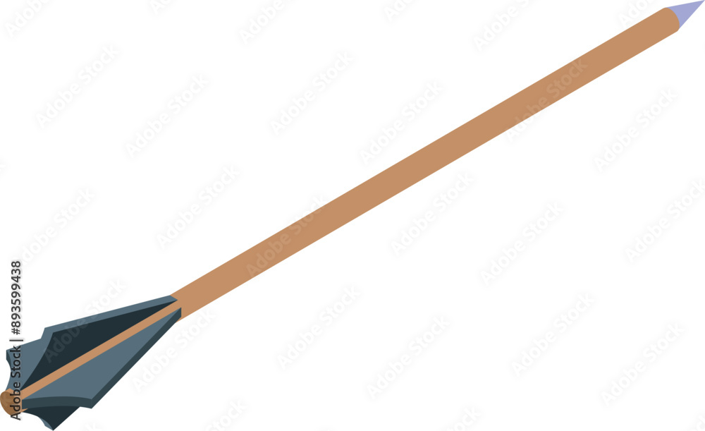 Poster Crossbow arrow pointing up right isometric view