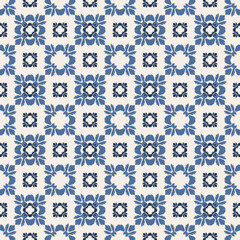 geometric  seamless pattern , blue tone damask design repeat fabric wallpeper , Decoration vintage background