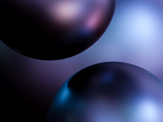 Modern gradient blue poster background. Minimalist style cover template with vibrant perspective 3d geometric ball shapes collection. Ideal design for social media, cover, banner, flyer.