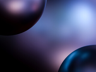 Modern gradient blue poster background. Minimalist style cover template with vibrant perspective 3d geometric ball shapes collection. Ideal design for social media, cover, banner, flyer.