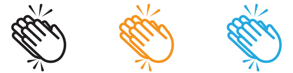 Clapping hand icon vector logo set collection for web app ui