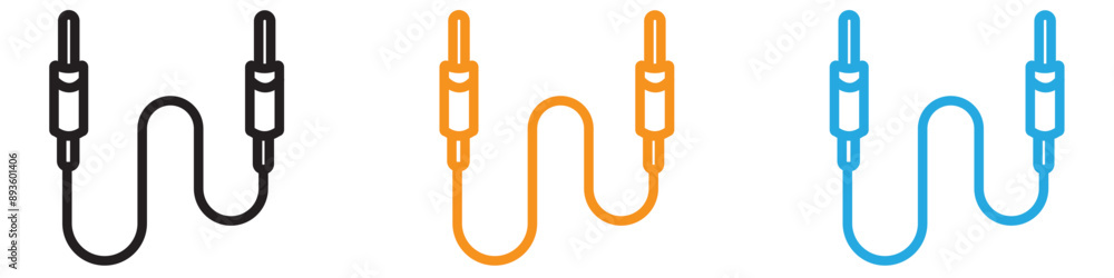 Poster aux cable icon vector logo set collection for web app ui