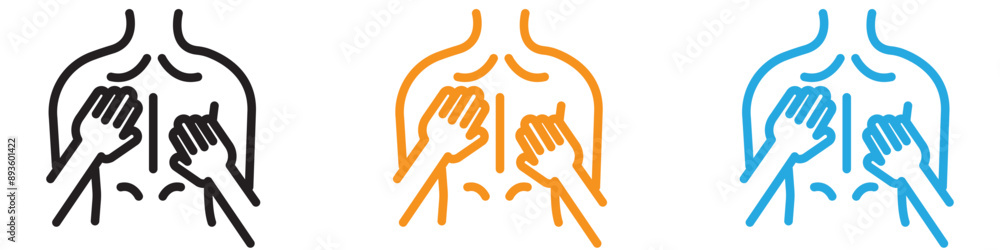 Poster back massage icon vector logo set collection for web app ui