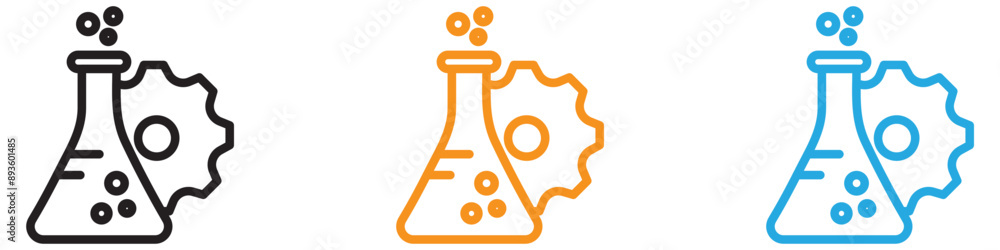 Poster biomedical engineer icon vector logo set collection for web app ui