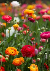 Colorful Flowers in a Field