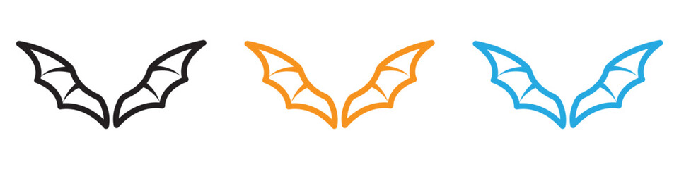bat wing icon vector logo set collection for web app ui
