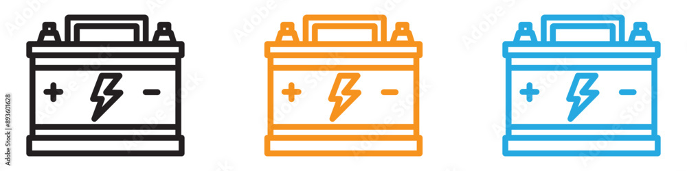 Poster car battery icon vector logo set collection for web app ui