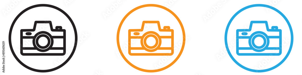 Poster camera icon vector logo set collection for web app ui